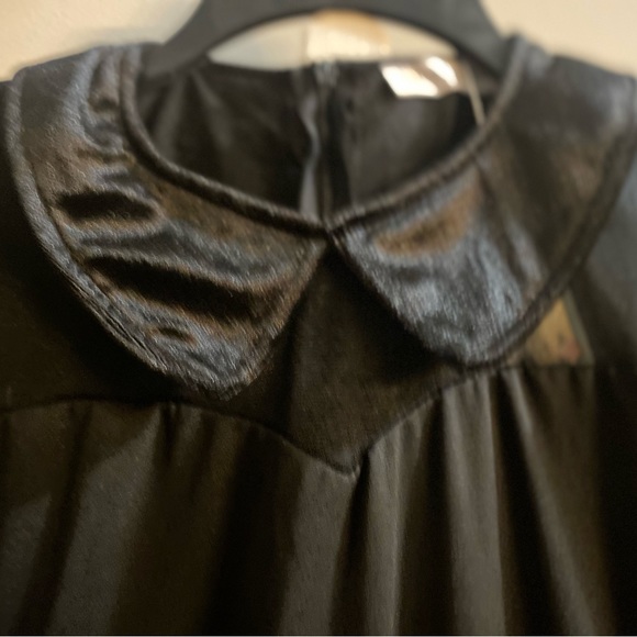 Gothic black Peter Pan neckline with tulle bottom and cap puff sheer sleeve NWT - Picture 6 of 7